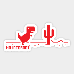 Red Dinosaur > No internet Sticker